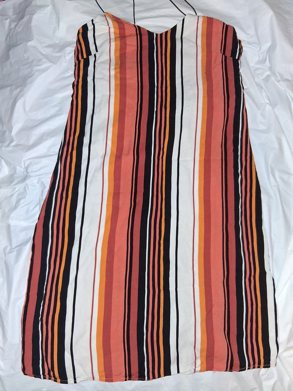 Volcom Orange, White, Black Striped Dress